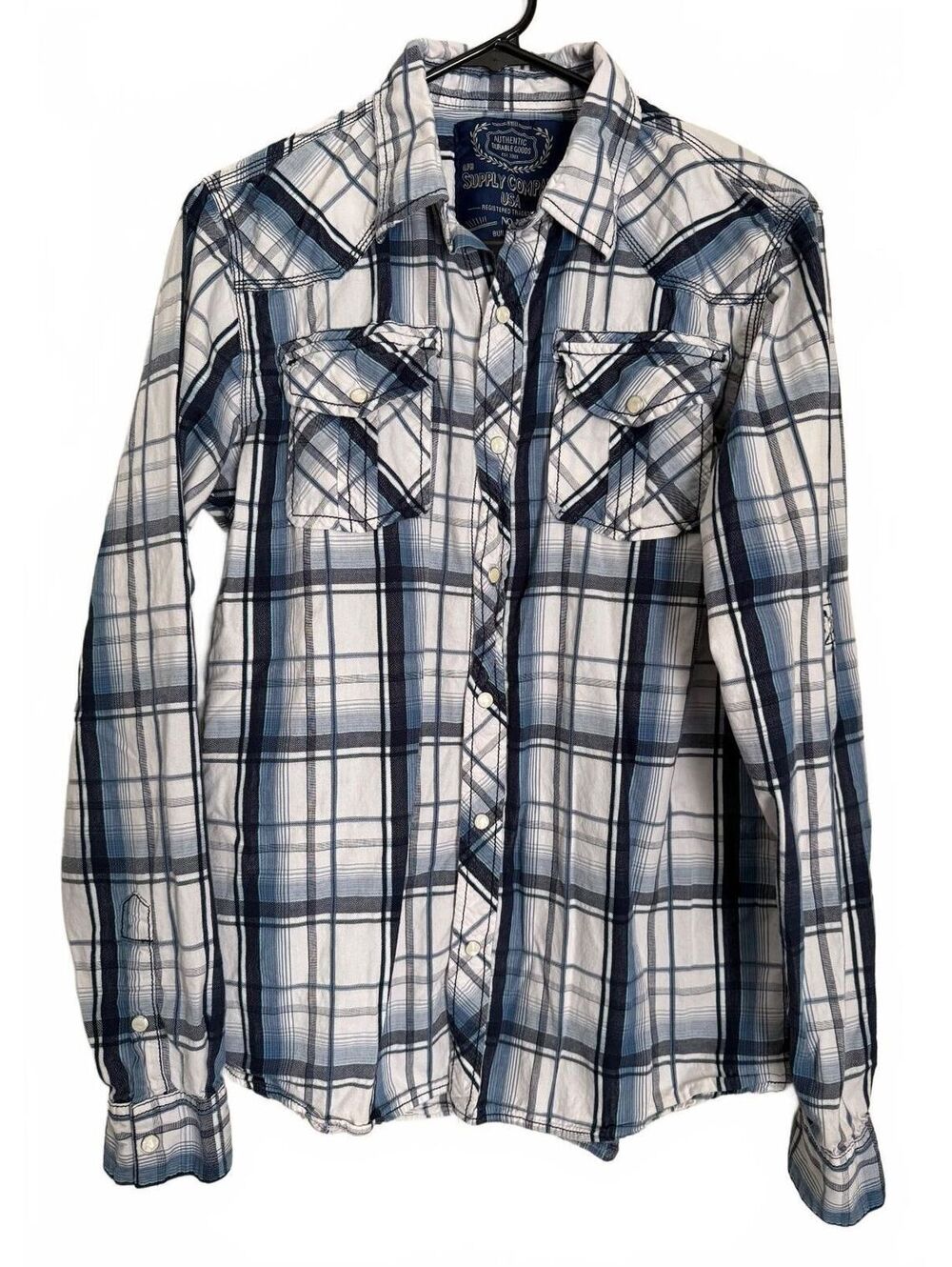 Supply Company USA Men's Casual Shirt Size Medium Plaid Western Preppy Urban